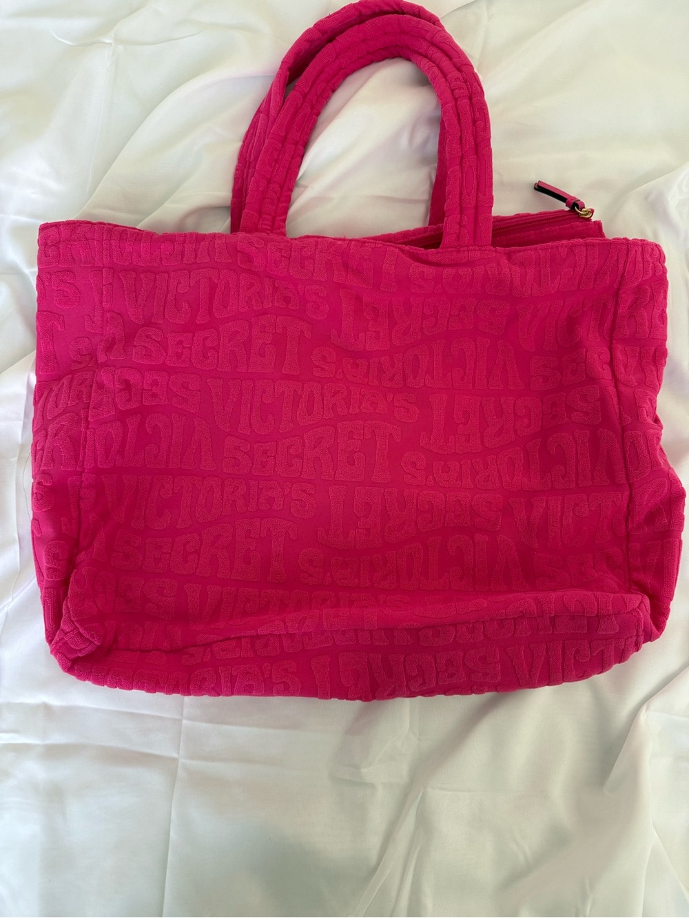 Victoria's Secret Bright Pink Quilted Logo Tote